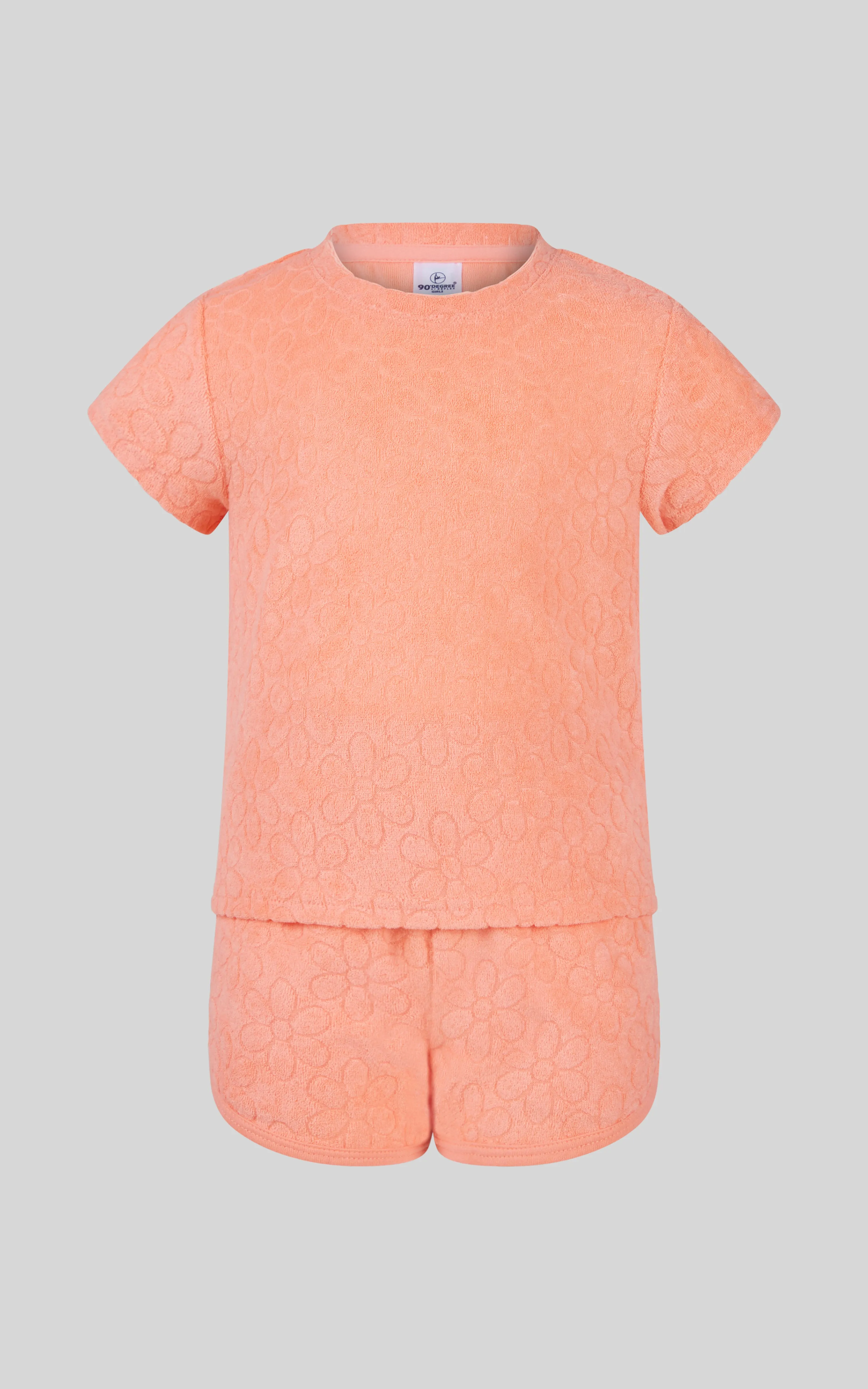 Toddler Girls 2 PC Towel Terry Short Sleeve Top and Dolphin Short
