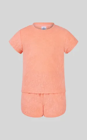 Toddler Girls 2 PC Towel Terry Short Sleeve Top and Dolphin Short