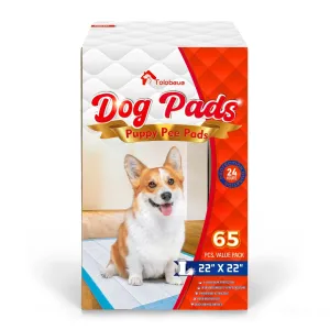 Tolobeve GMF-to-dogpads-L22x22-65 Puppy Pads Training Pads Large 22 in x 22 in 65 Count Disposable Dog Pee Pet Pads