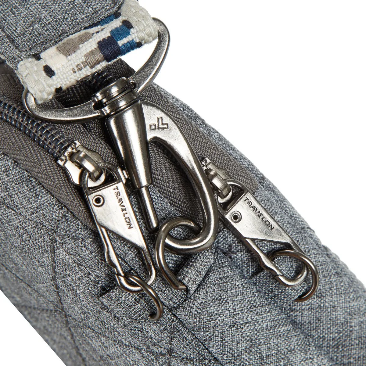 Travelon Anti-Theft Boho 2 Compartment Phone Crossbody - Geo Gray Heather